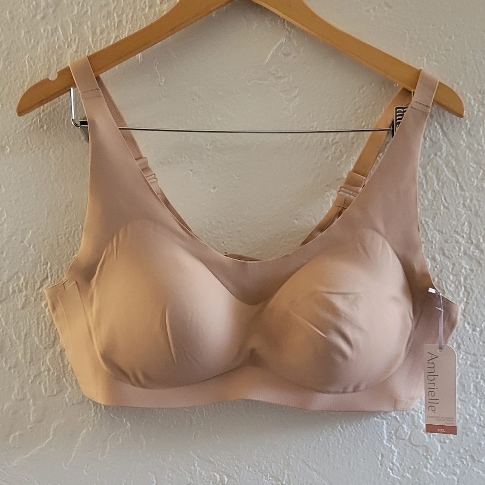 Ambrielle Comfort No Show Scoop Neck Bra Top XXL NWT